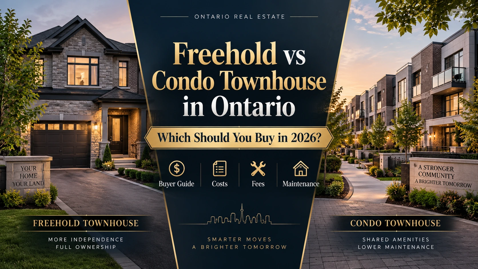 freehold vs condo townhouse in Ontario